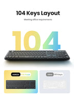 Wireless 2.4GHz Full-Size Computer Keyboard for Laptop and Desktop