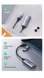 4K HDMI to USB-C Video Capture Card for Live Streaming and Recording