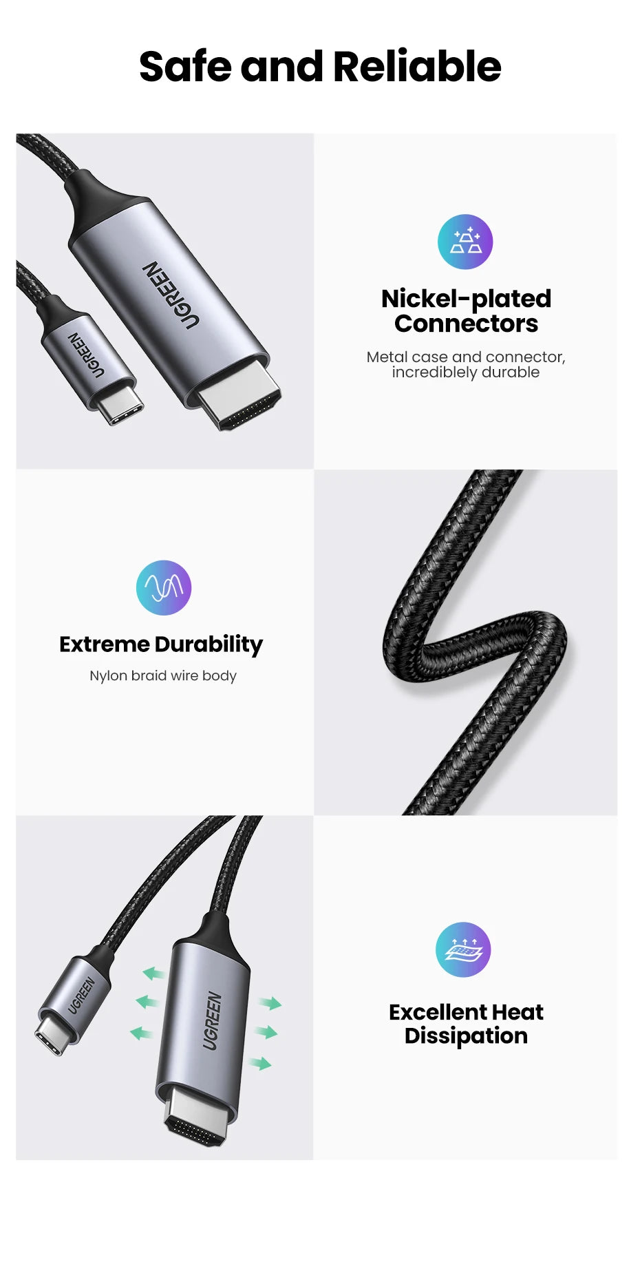 4K 60Hz USB-C to HDMI Adapter Cable for Laptops and Smartphones - 15