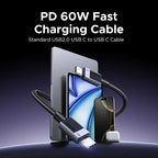 60W USB-C to USB-C Fast Charging and Data Cable