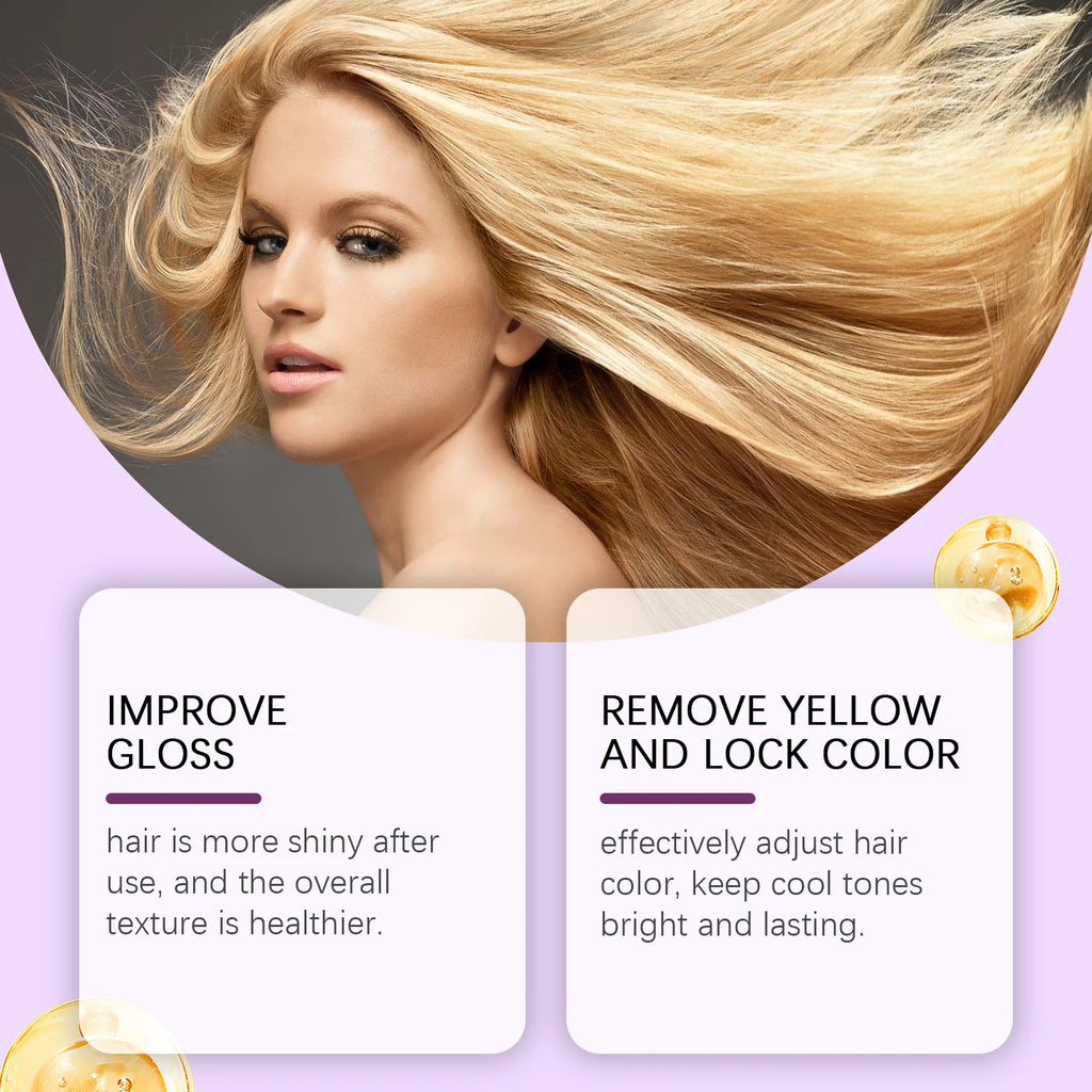 Purple Hair Mask and Shampoo Set for Color Protection and Repair