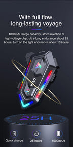 Bluetooth 5.3 Motorcycle Helmet Headset with RGB Ambient Lights