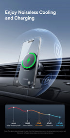 25W Magnetic Wireless Car Charger with Cooling Fan