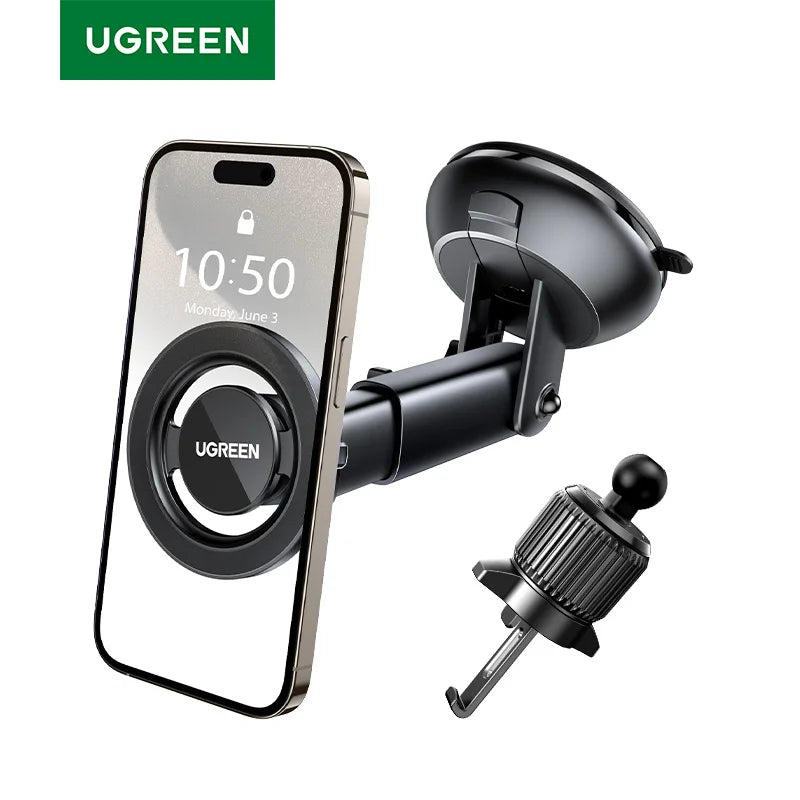 3-in-1 Magnetic Car Phone Mount for Dashboard and Air Vent - 1