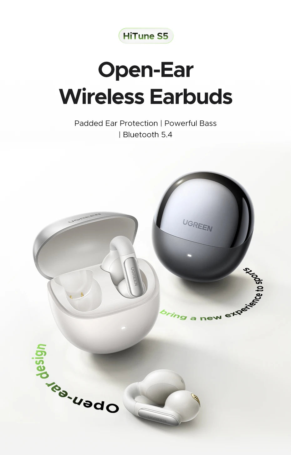 Open Ear Wireless Bluetooth 5.4 Clip-On Sports Earbuds - 8