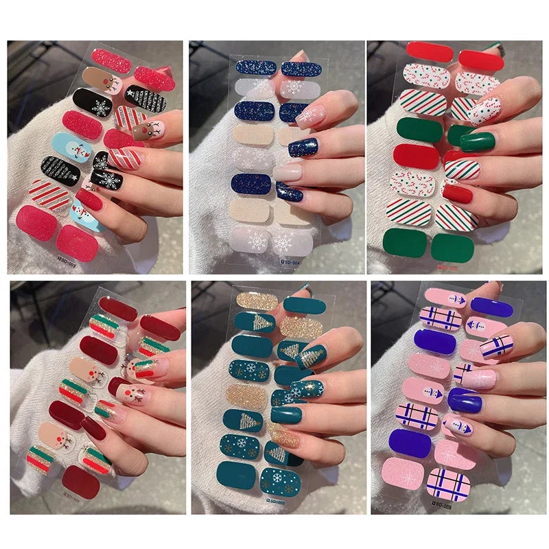 Christmas Semi-Cured Gel Nail Wrap Stickers