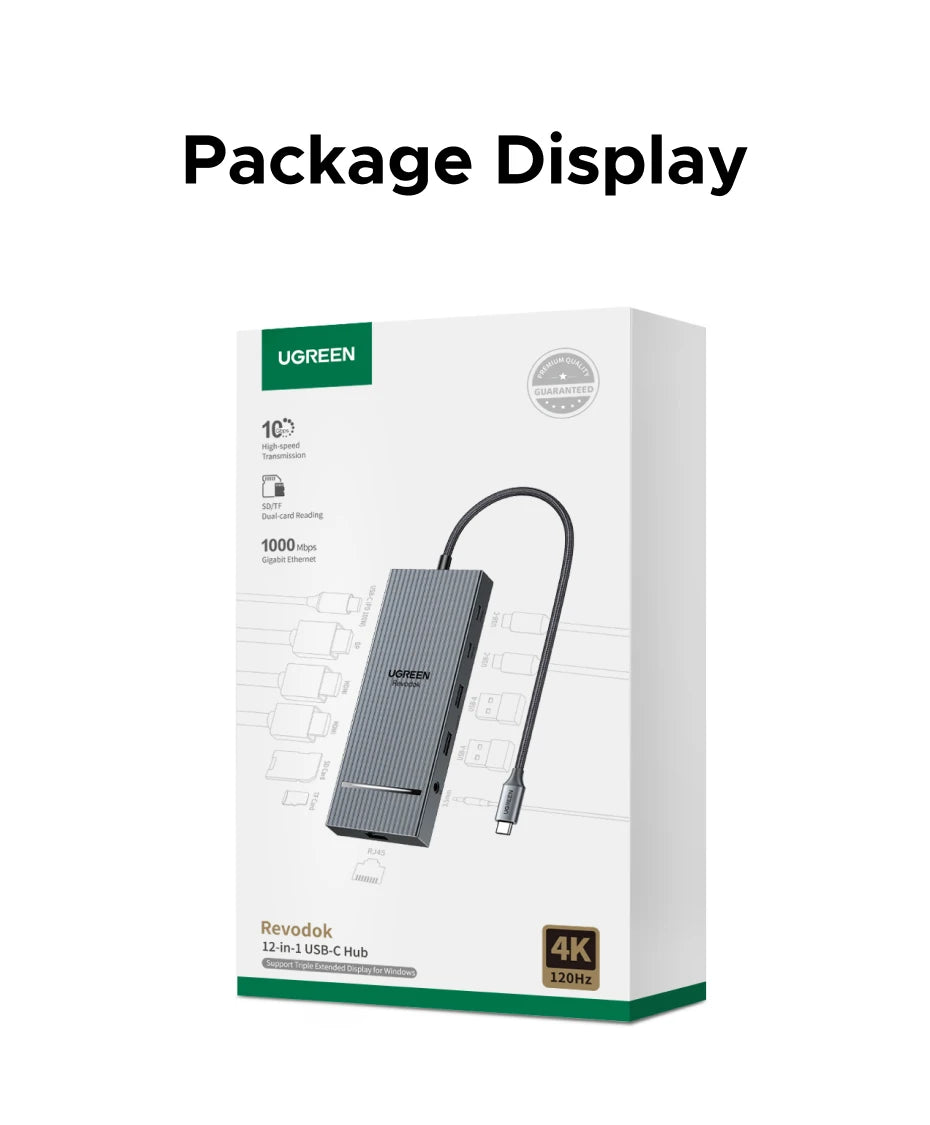 12-in-1 USB-C Triple Display Docking Station 4K 120Hz