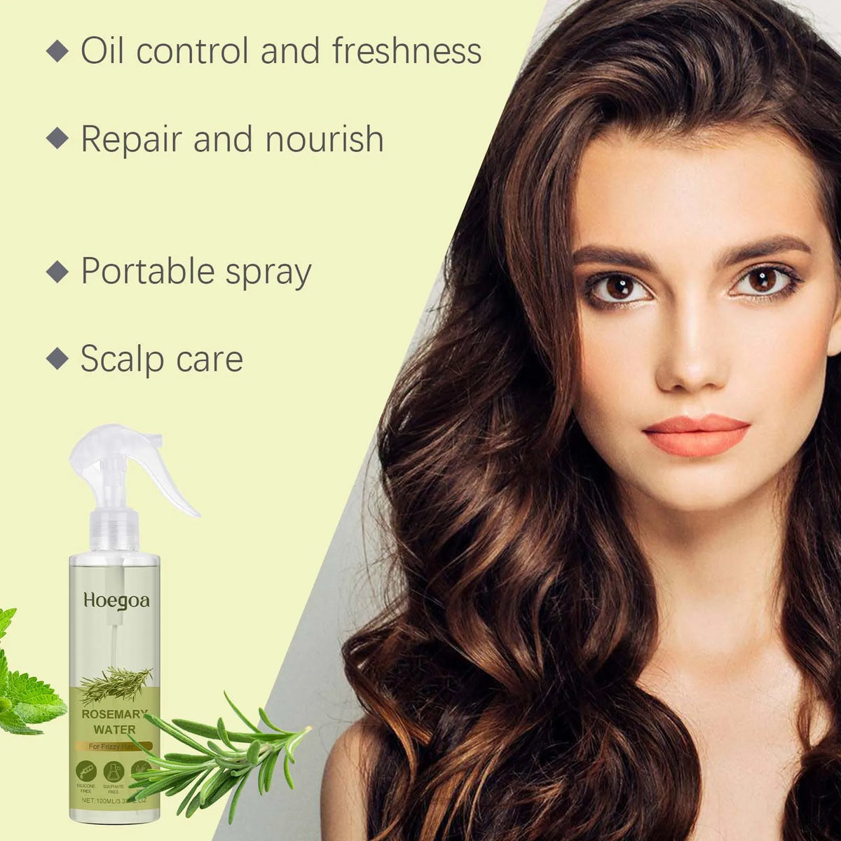 Rosemary Strengthening Hair Spray for Oil Control and Frizz