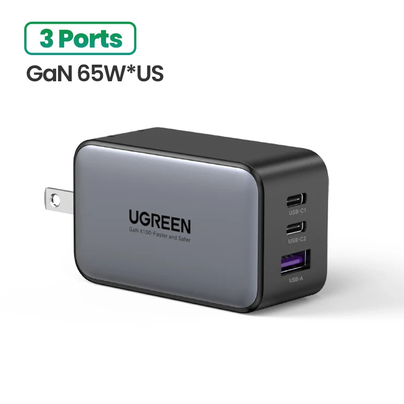 100W GaN USB-C Fast Wall Charger for Laptops and Smartphones - 24