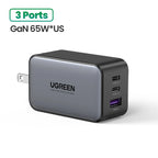 100W GaN USB-C Fast Wall Charger for Laptops and Smartphones