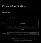 6-in-1 Dual USB-C Hub for MacBook with 4K HDMI and SD/TF Card Reader