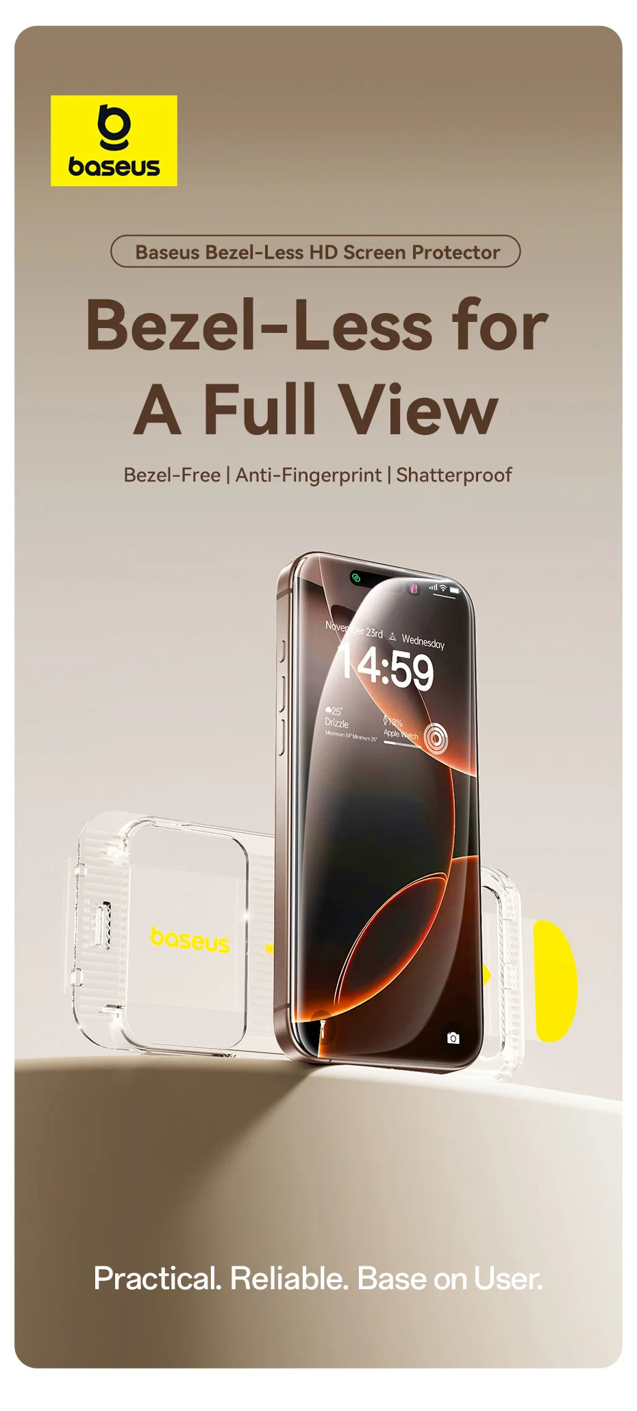 Bezel-Less Tempered Glass Screen Protector for iPhone