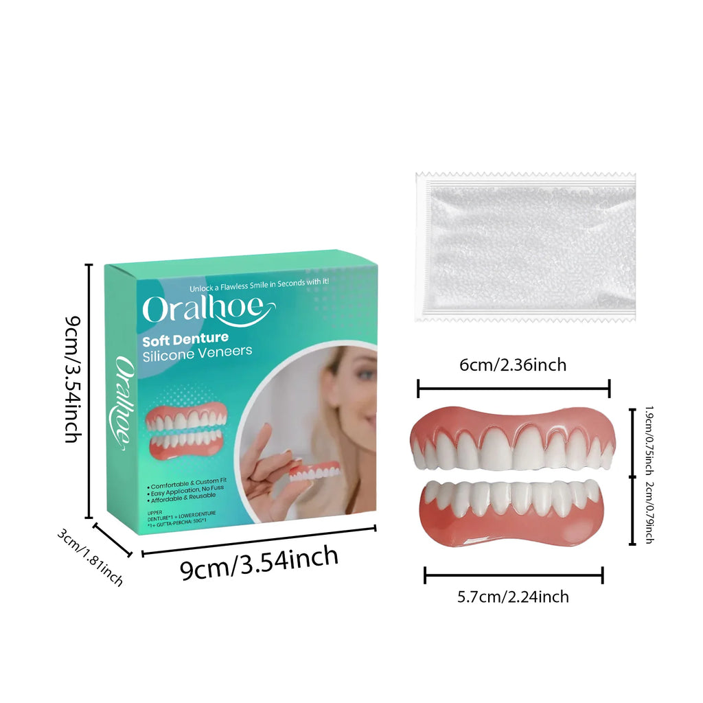 Flexible Silicone Cosmetic Denture Set for Smile Restoration
