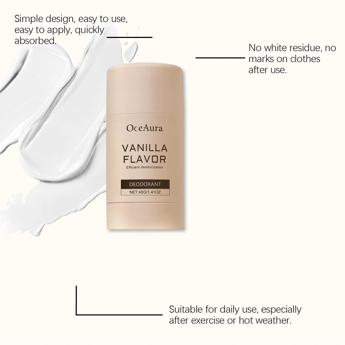Vanilla Scented Underarm Deodorant Stick