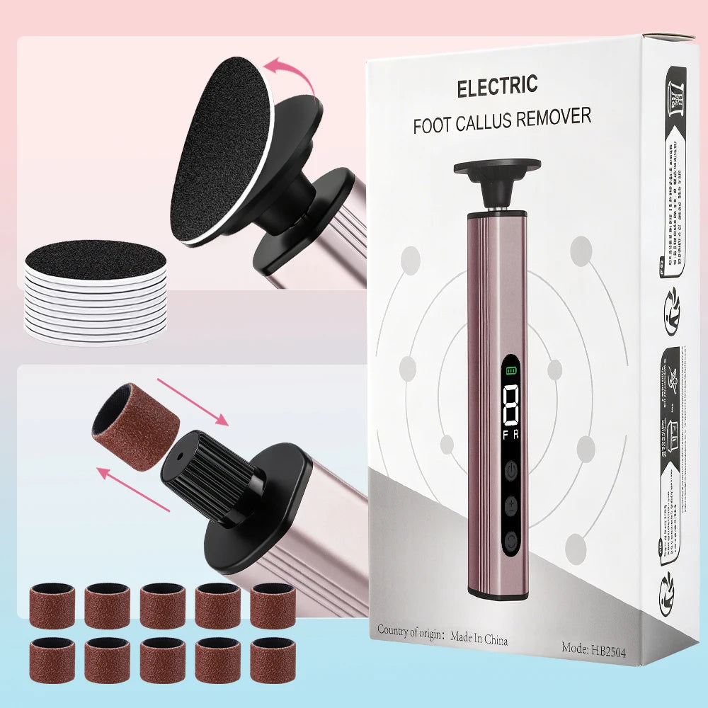 Electric Foot Callus Remover with 9 Speeds and LED Display