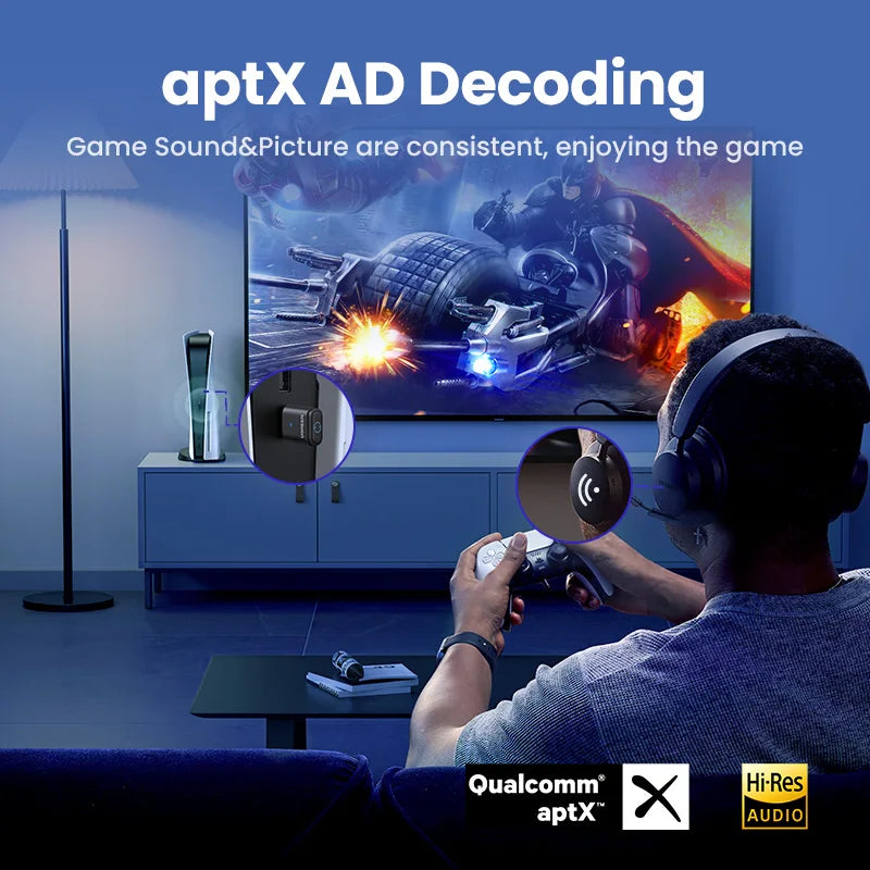 USB-C Bluetooth 5.3 Audio Transmitter for PC and Gaming Consoles - 2