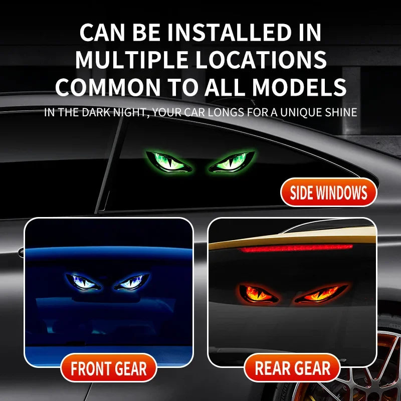 Solar Powered Demon Eye LED Car Warning Light