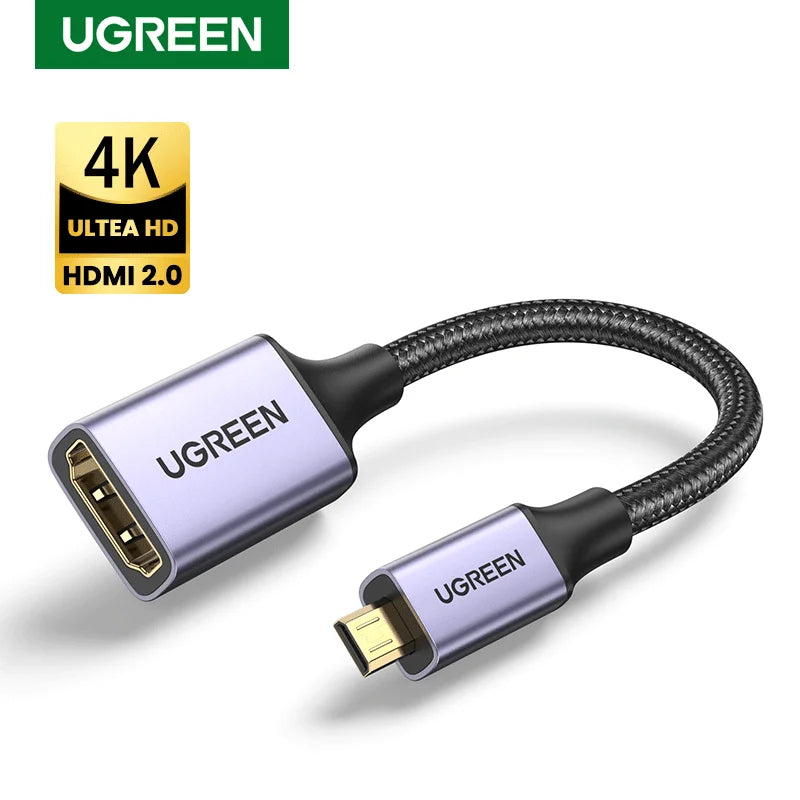 Micro HDMI to HDMI 4K Adapter Cable for Cameras and Raspberry Pi