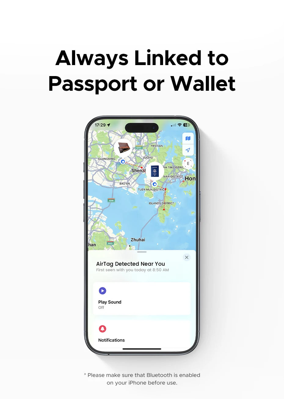 Smart Wallet Tracker Card for Apple Find My