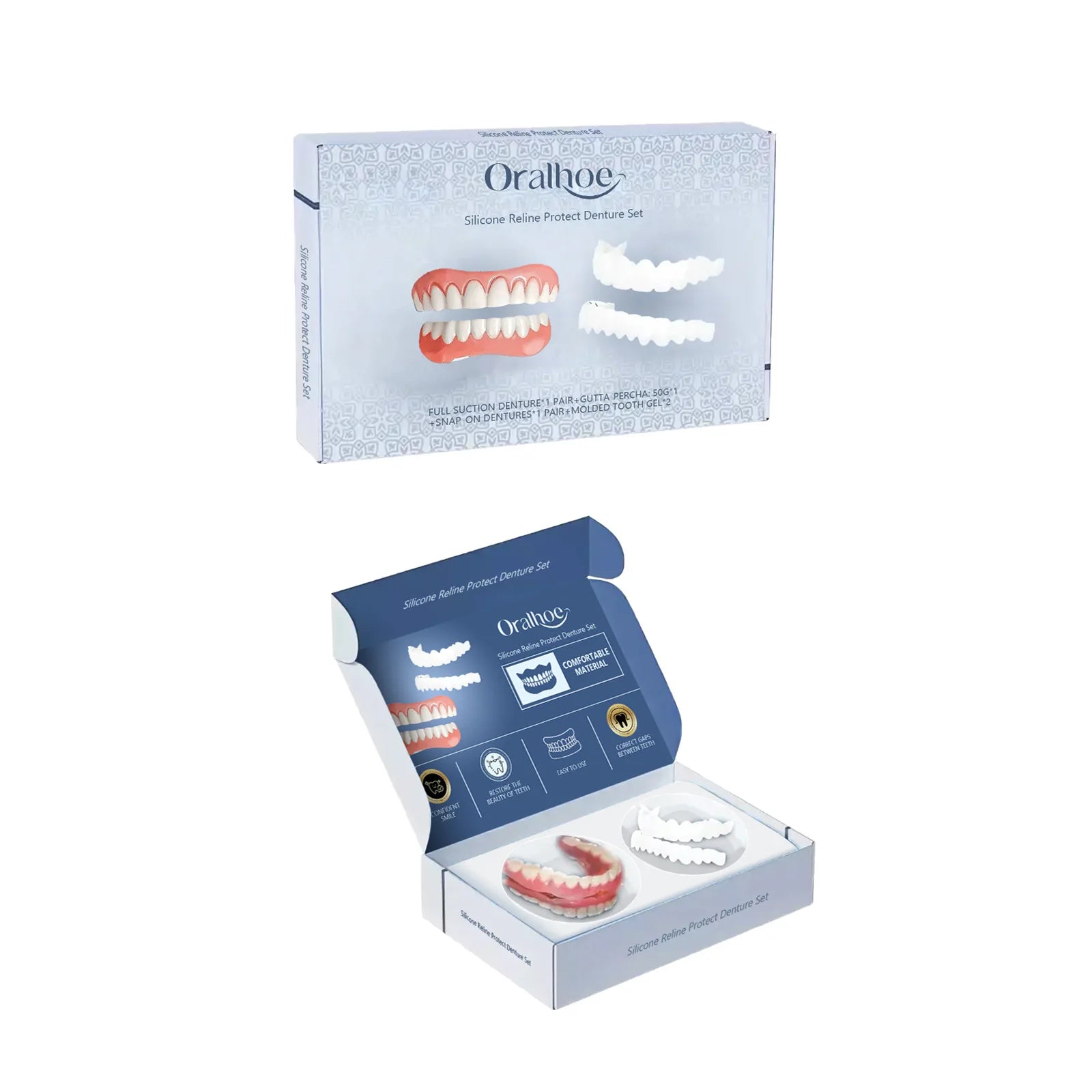 Adjustable Silicone Cosmetic Teeth Veneers Kit - 6