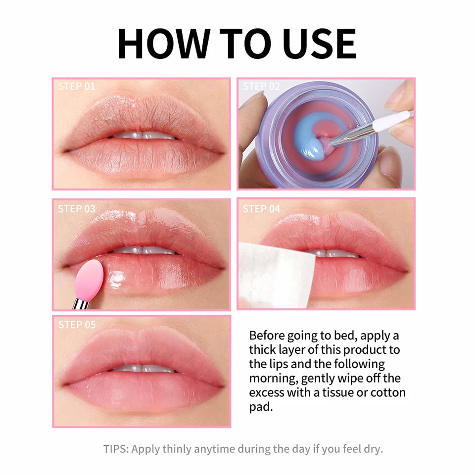 Hydrating Dual-Color Lip Sleeping Mask for Dry Cracked Lips