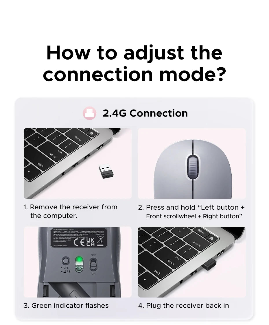 Dual-Mode Bluetooth and 2.4G Wireless Ergonomic Mouse - 21