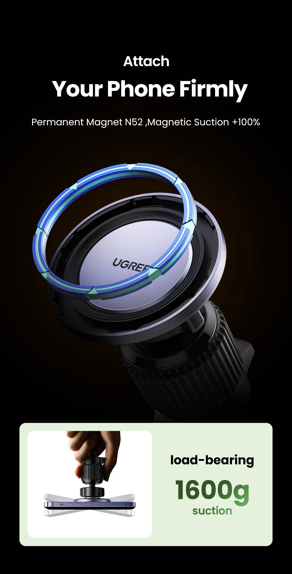 Magnetic Air Vent Car Phone Mount for Smartphones