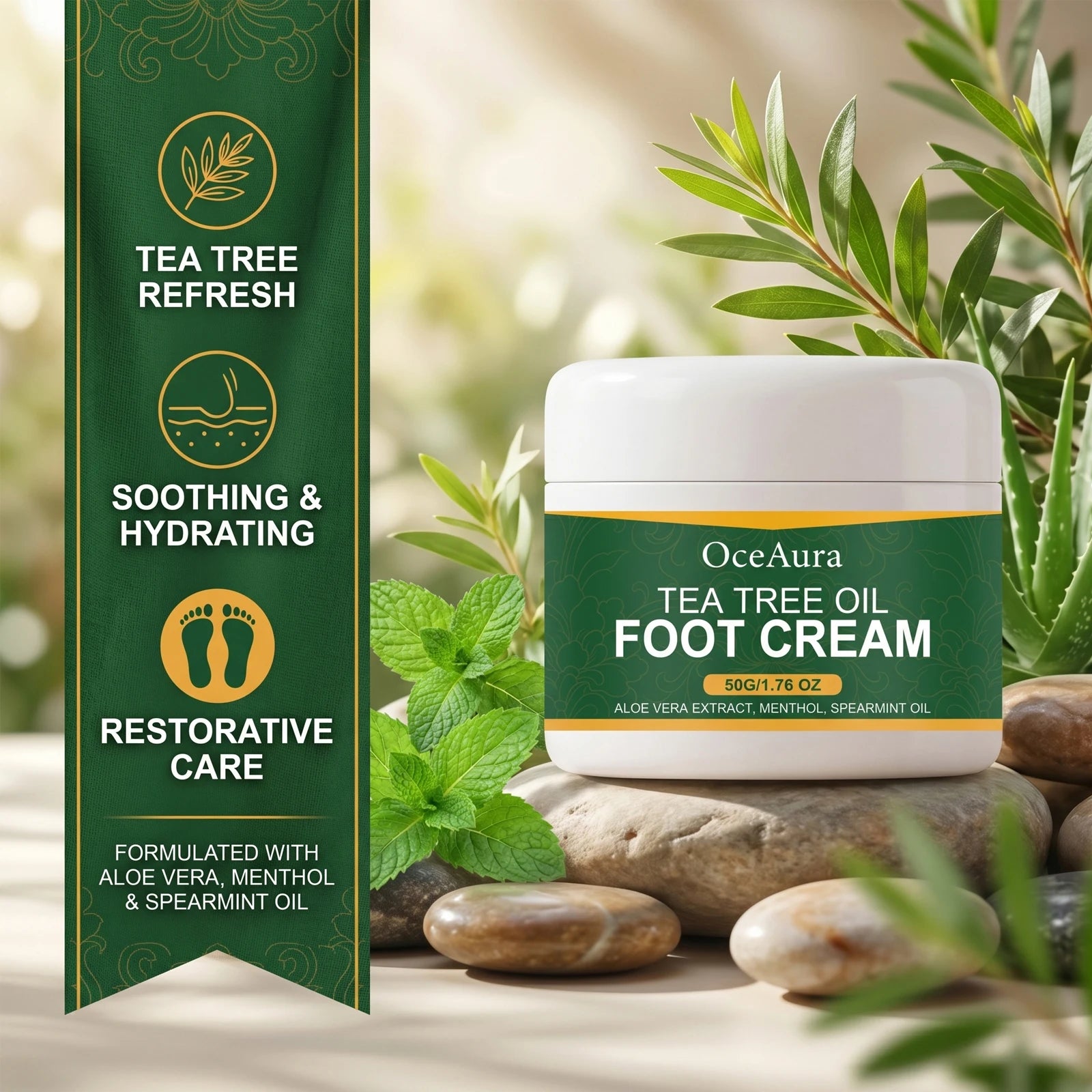 Tea Tree Oil Moisturizing Foot Cream for Cracked Heels - 1