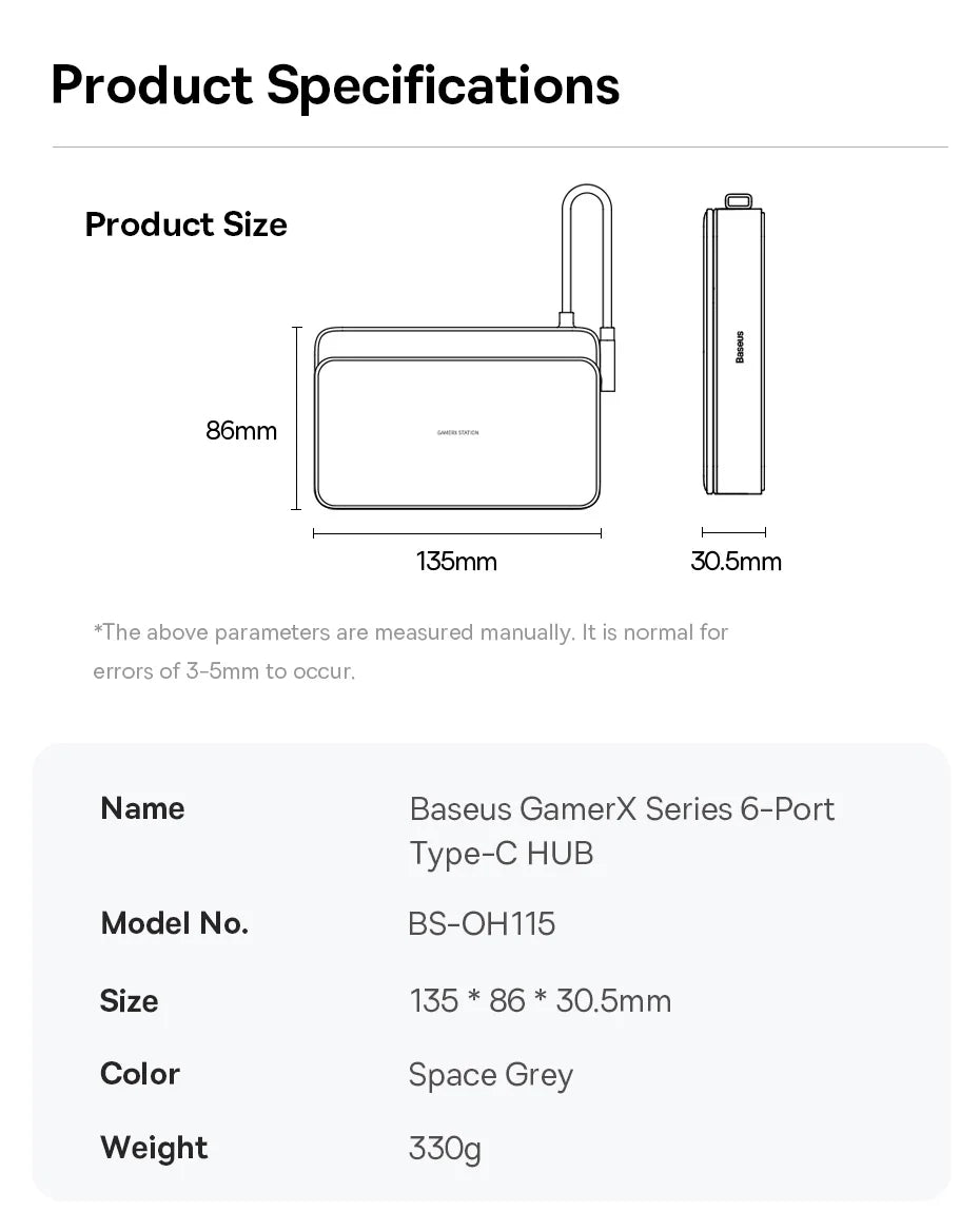 6-in-1 USB-C Docking Station for Steam Deck and Gaming Consoles