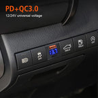 48W Dual USB Type-C PD and QC3.0 Car Charger Socket for Toyota