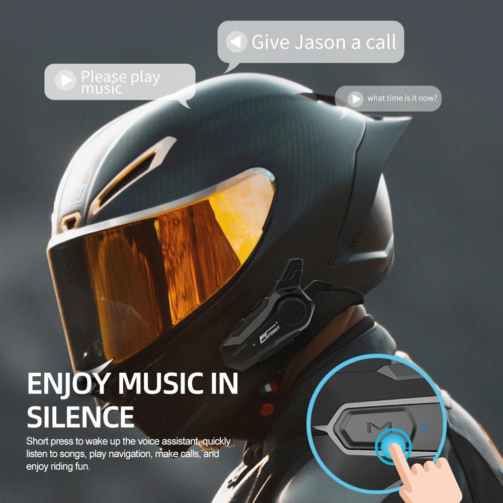 Bluetooth 5.0 Motorcycle Helmet Intercom Headset - 2