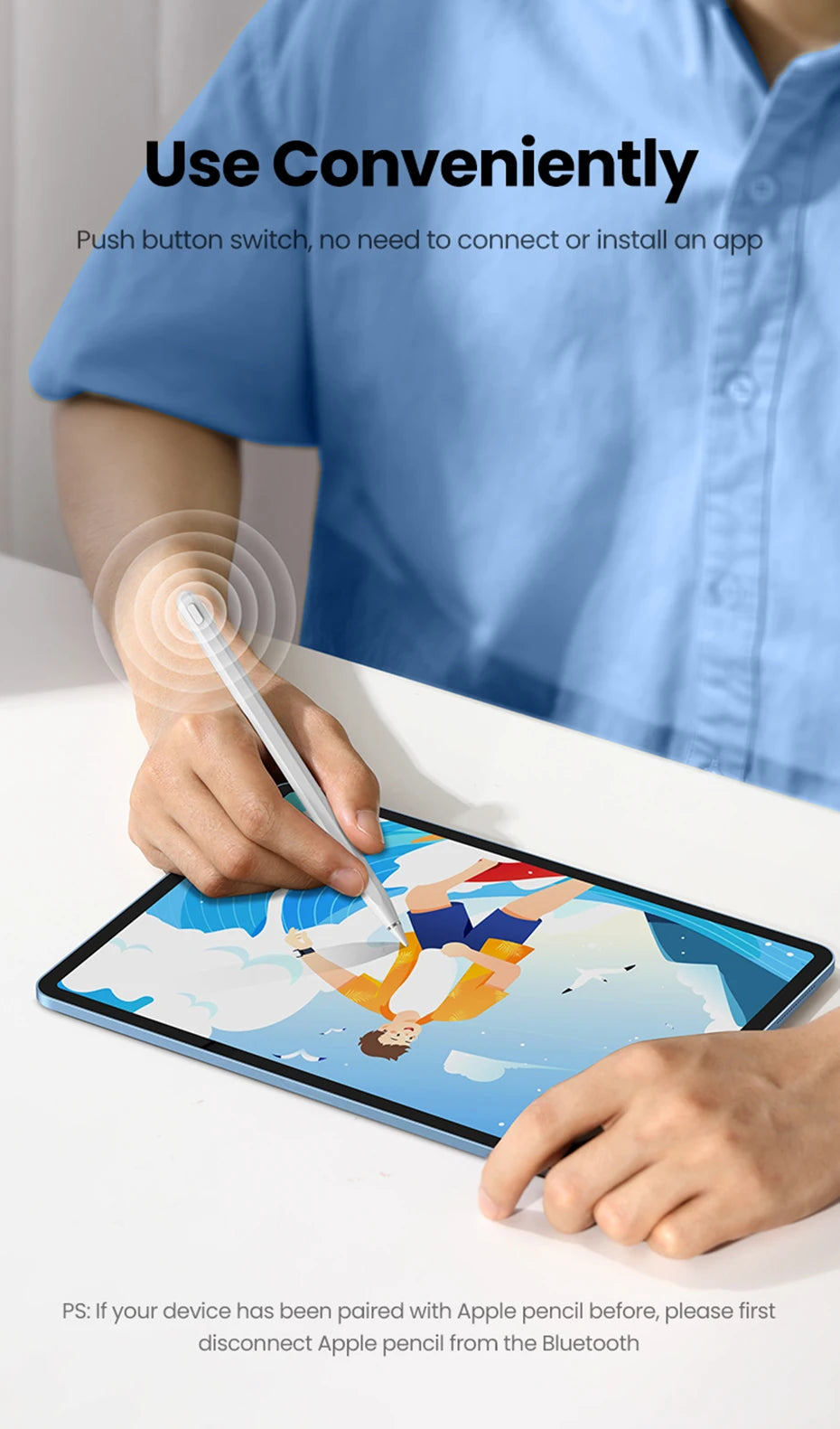 Precision Stylus Pen for iPad with Palm Rejection & Fast Charging - 24