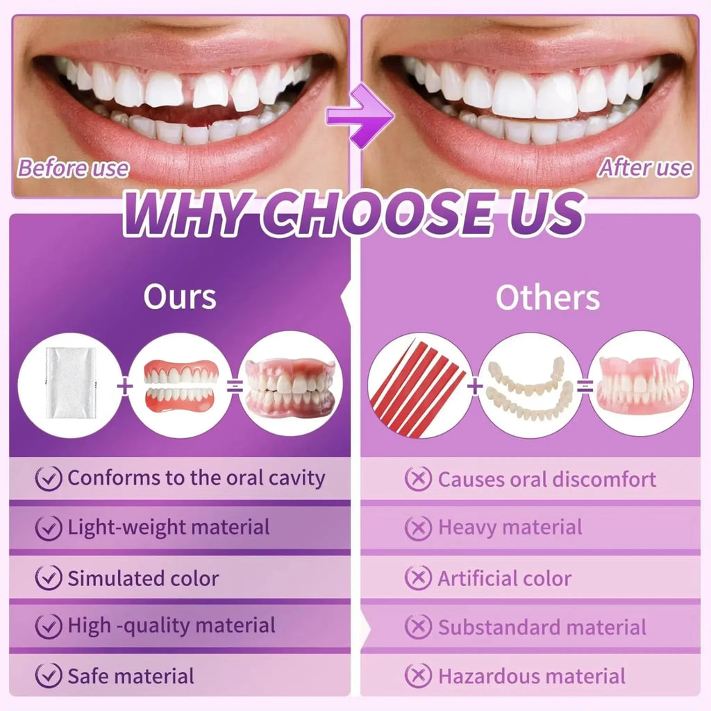 Comfort Fit Silicone Cosmetic Dentures for Natural Smile
