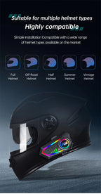 Bluetooth 6.0 Motorcycle Helmet Intercom with RGB Lighting