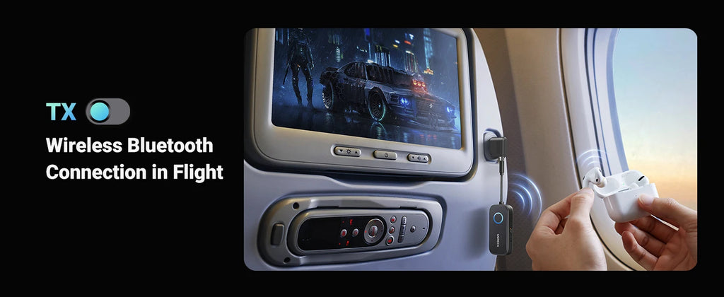 2-in-1 Bluetooth 5.2 Transmitter and Receiver for Airplane and TV