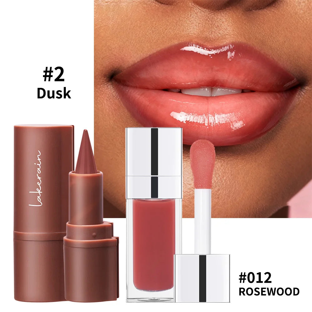 Hydrating Lip Liner and Gloss Makeup Duo Set - 9