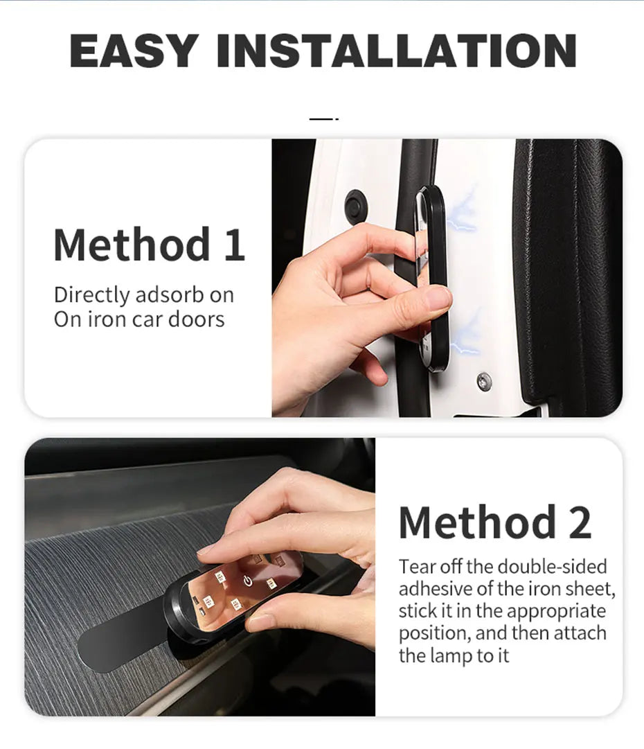Magnetic LED Car Door Warning Light with USB Rechargeable Battery