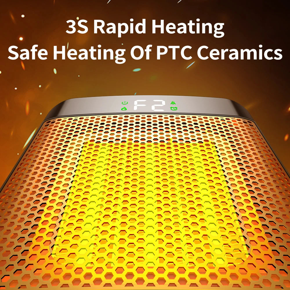 Portable PTC Ceramic Space Heater with Ambient Flame Light