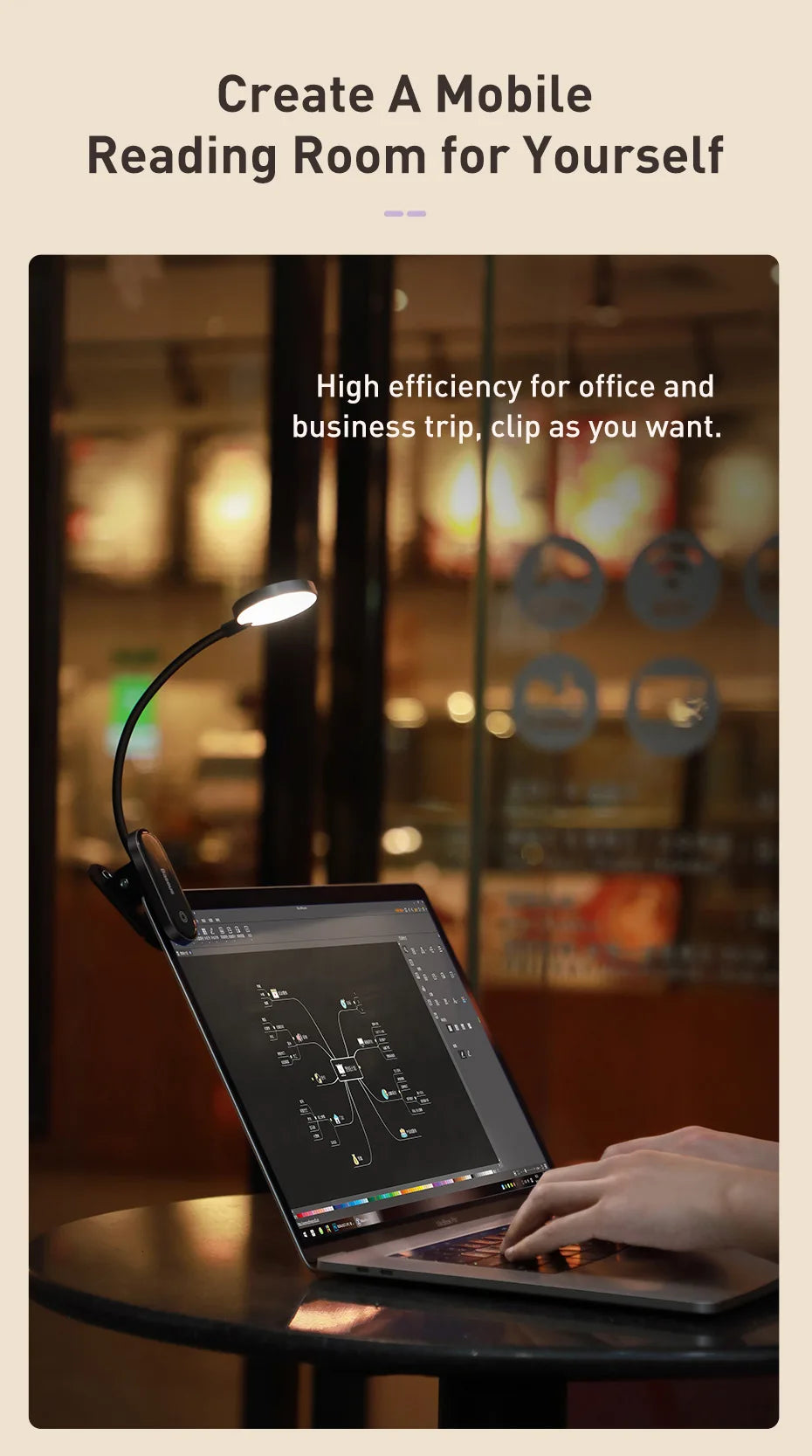 Rechargeable LED Clip-On Desk Lamp for Reading and Bedside