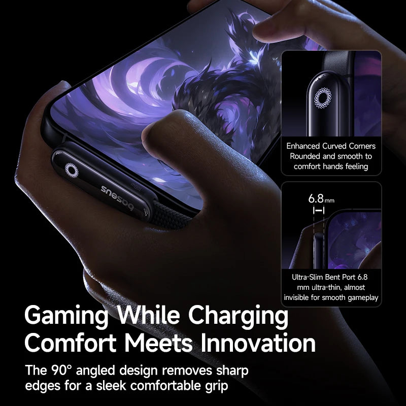 100W USB-C Right Angle Fast Charging Cable for Gaming