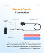 54W Motorcycle Dual Port USB Charger with Bluetooth Remote