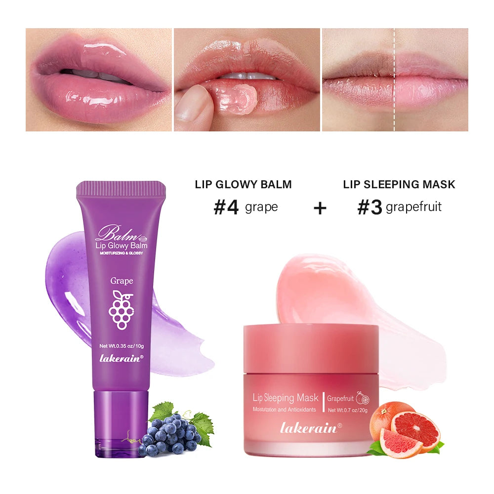 Moisturizing Lip Balm and Night Sleeping Mask Set