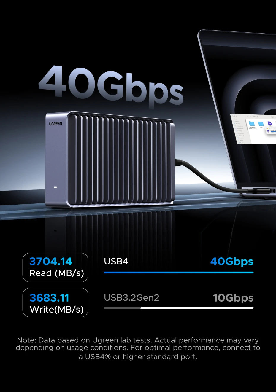 40Gbps USB4 NVMe SSD Enclosure for Thunderbolt and High-Speed Data - 9