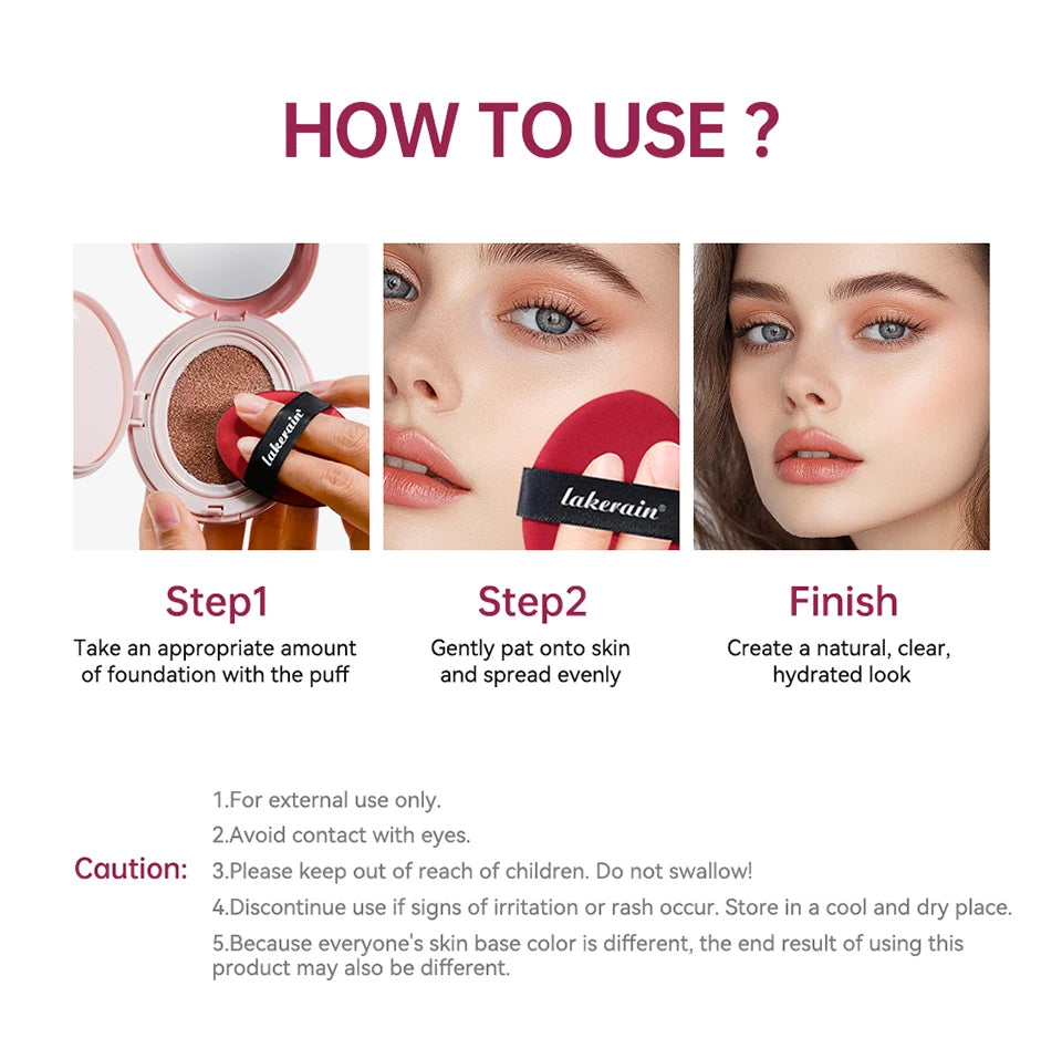Waterproof Long-Lasting Cushion Foundation with Sun Protection