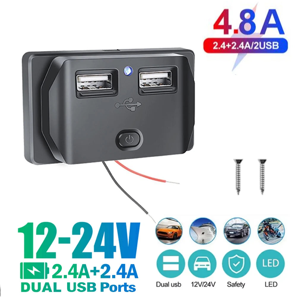 3 or 4 Port USB PD and QC3.0 Fast Charging Socket with LED Display