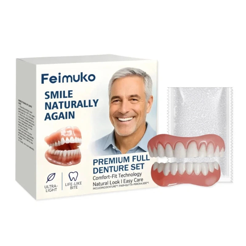 Comfortable Full Set Silicone Dentures for Natural Smile - 18