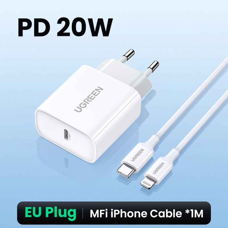 20W USB-C PD Fast Wall Charger for Smartphones and Tablets - 23