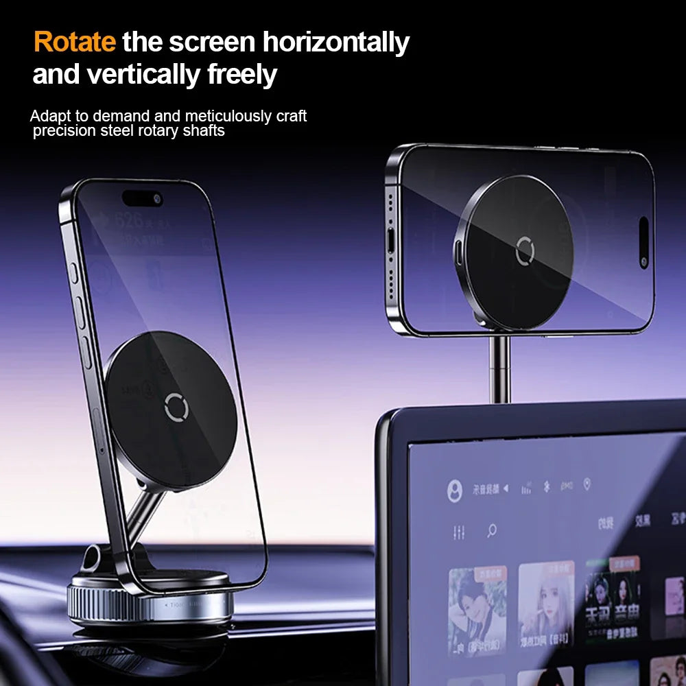 15W Magnetic Wireless Charging Phone Holder with Vacuum Suction Mount