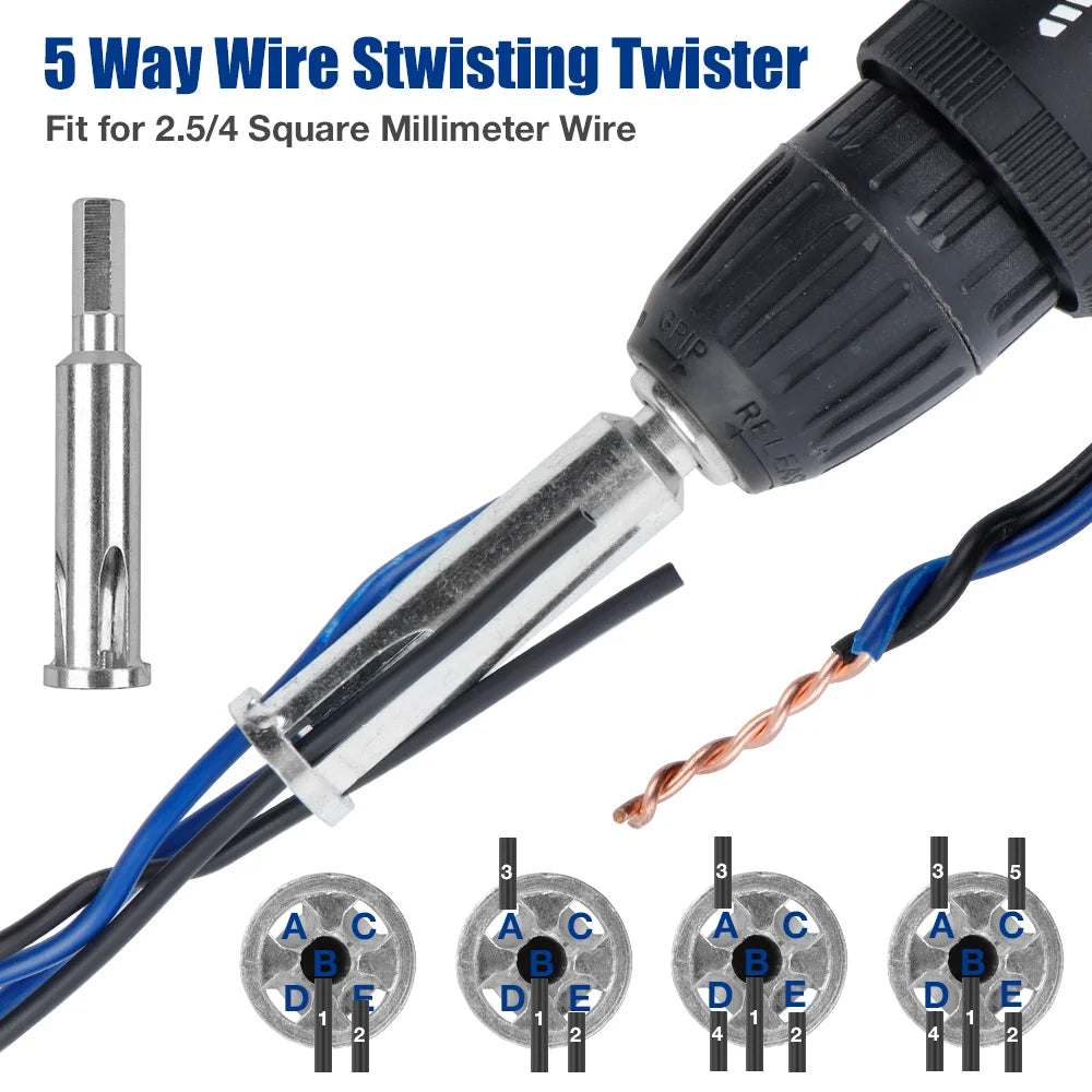 Electric Drill Wire Twister and Connector Tool Set - 4