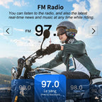 Bluetooth 6.0 Motorcycle Helmet Intercom Headset with FM Radio 500m